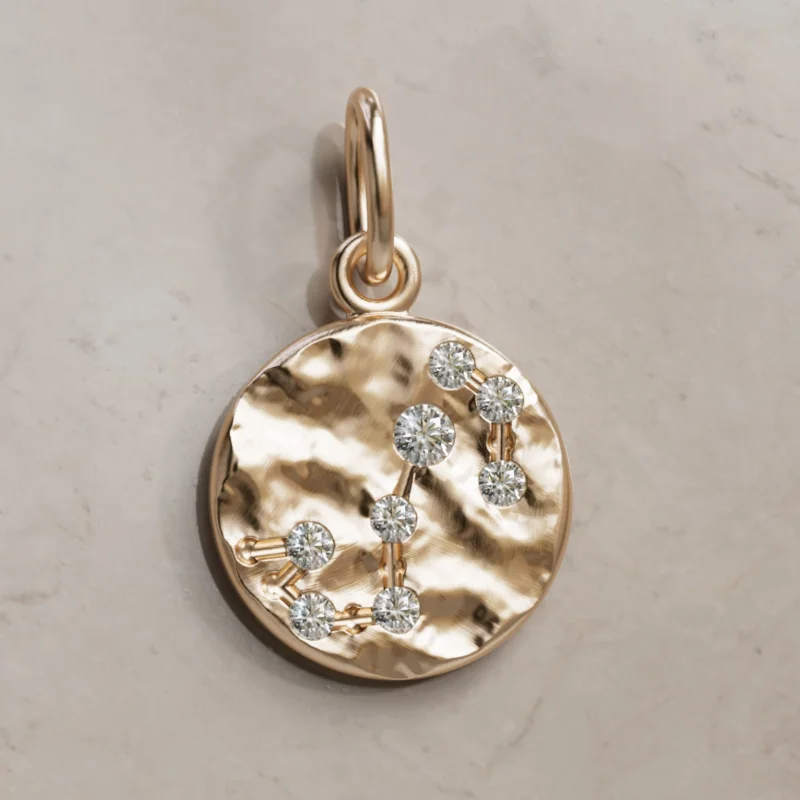 Scorpio Constellation Zodiac Lab Diamond Coin Charm