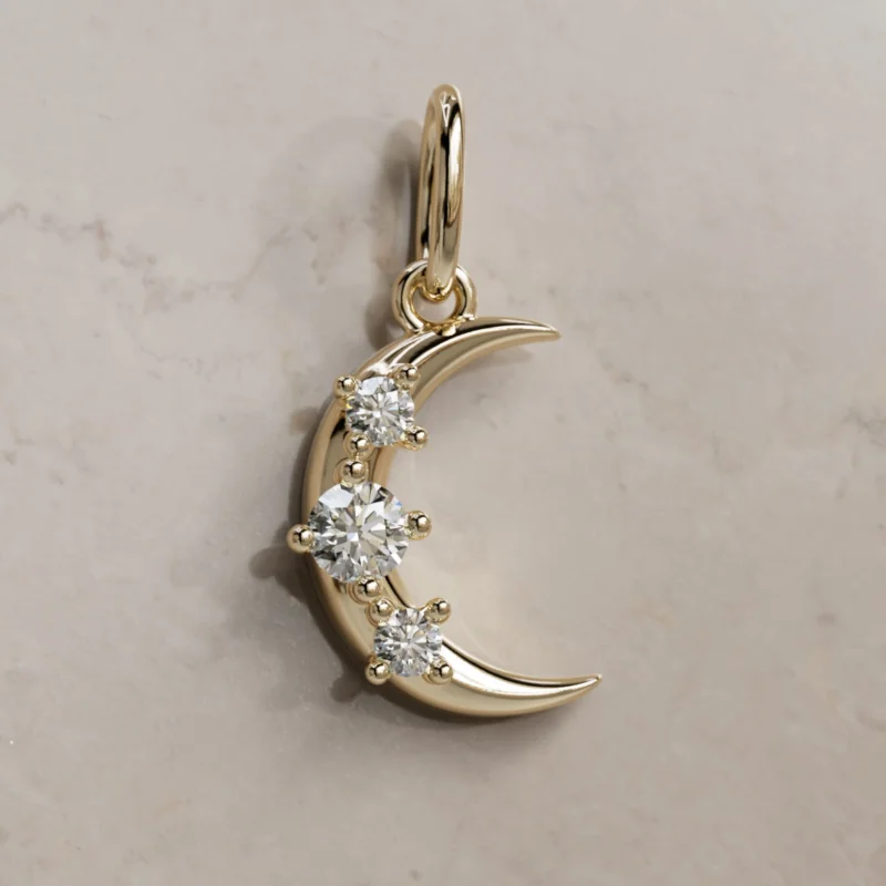 Hecate Crescent Diamond Moon Charm