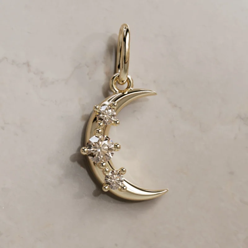 Hecate Crescent Champange Diamond Moon Charm