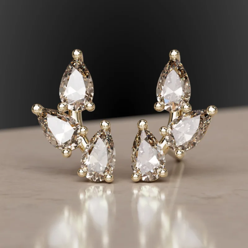 Vinea Studs, Champagne Diamond