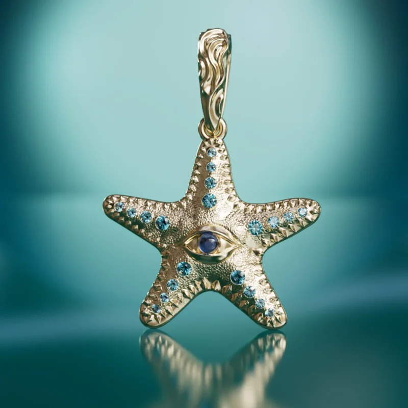 SEE Star Surrealist Starfish Charm with Blue Sapphires
