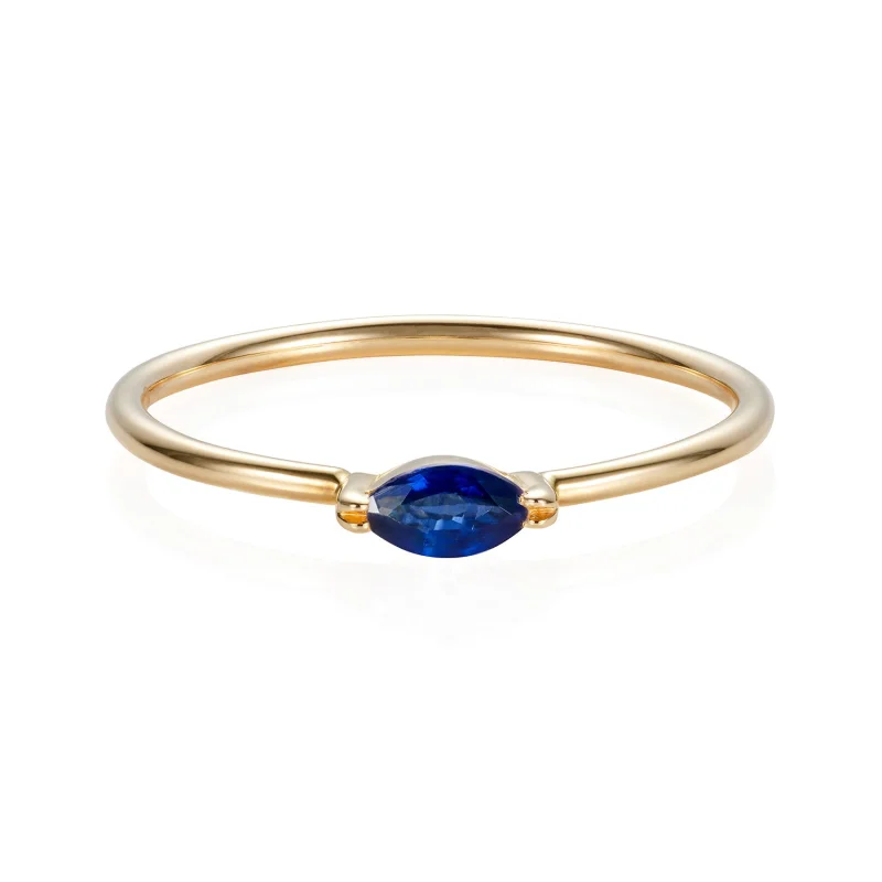Blue Marquise Sapphire Ring