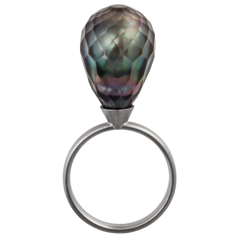Faceted Pearl Balloon Ring