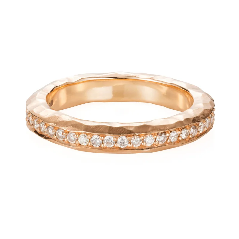 Hammered Rose Gold Eternity Ring