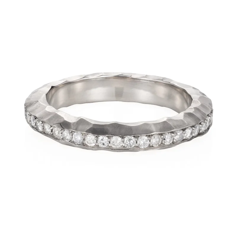 Hammered White Gold Eternity Ring