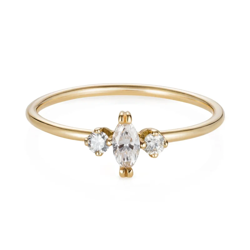3 Stone Marquise Diamond Ring