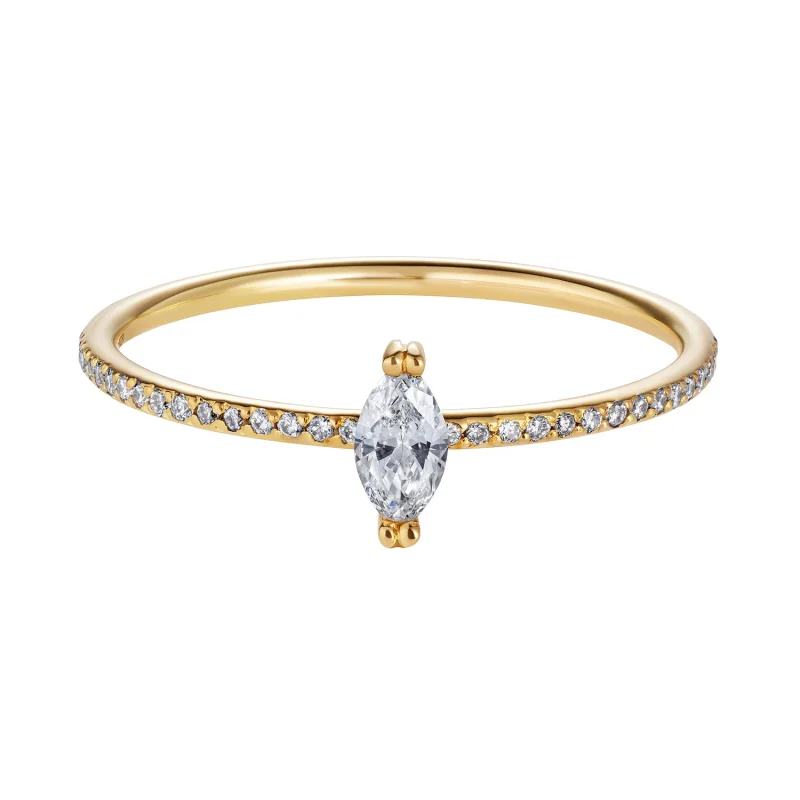 Diamond Marquise with Set Band Ring