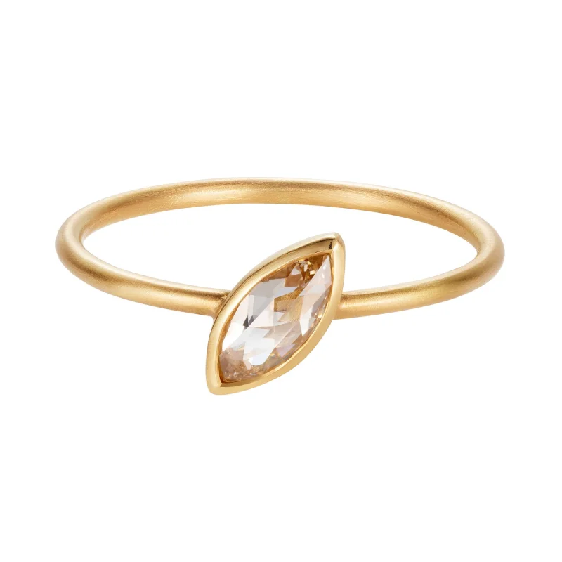 Marquise Champagne Diamond Angled Ring