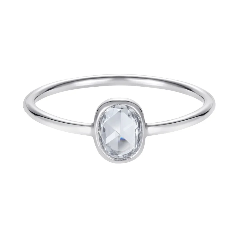 Oval Rose Cut Diamond Ring