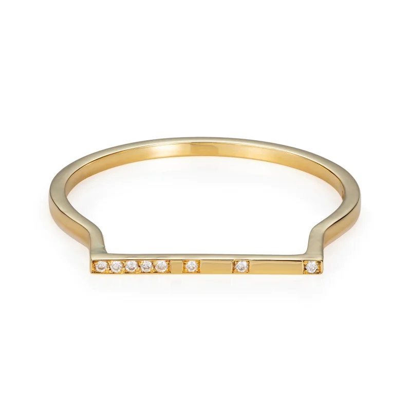 Raised Diamond Bar Ring
