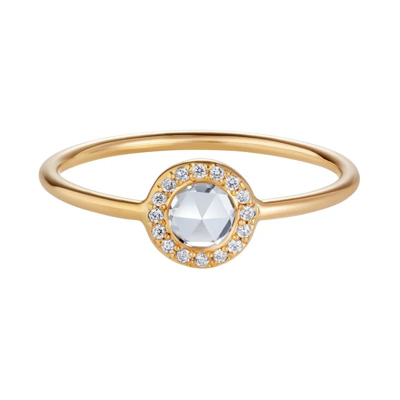Diamond Rose Cut Halo Ring