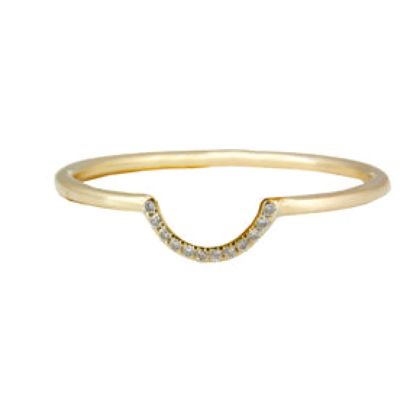 Diamond set Horseshoe Ring