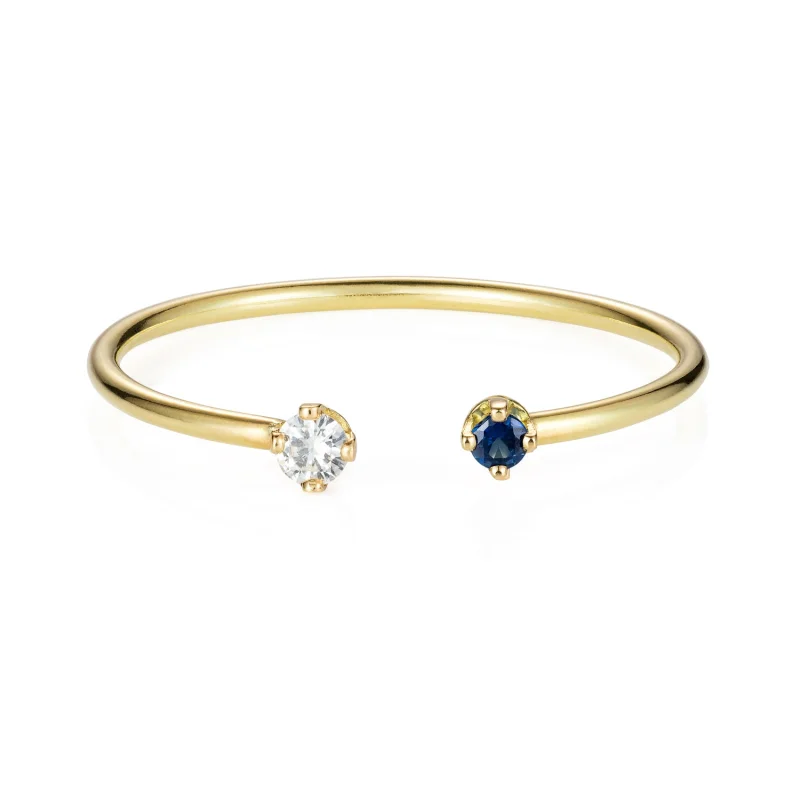 Pogo Punk Open Sapphire and Diamond Ring