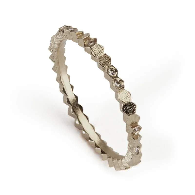 Brown Diamond Single Hex Ring