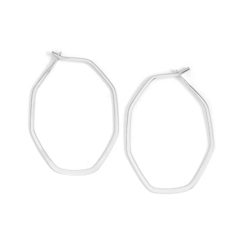 Small Silver Herkimer Hoops