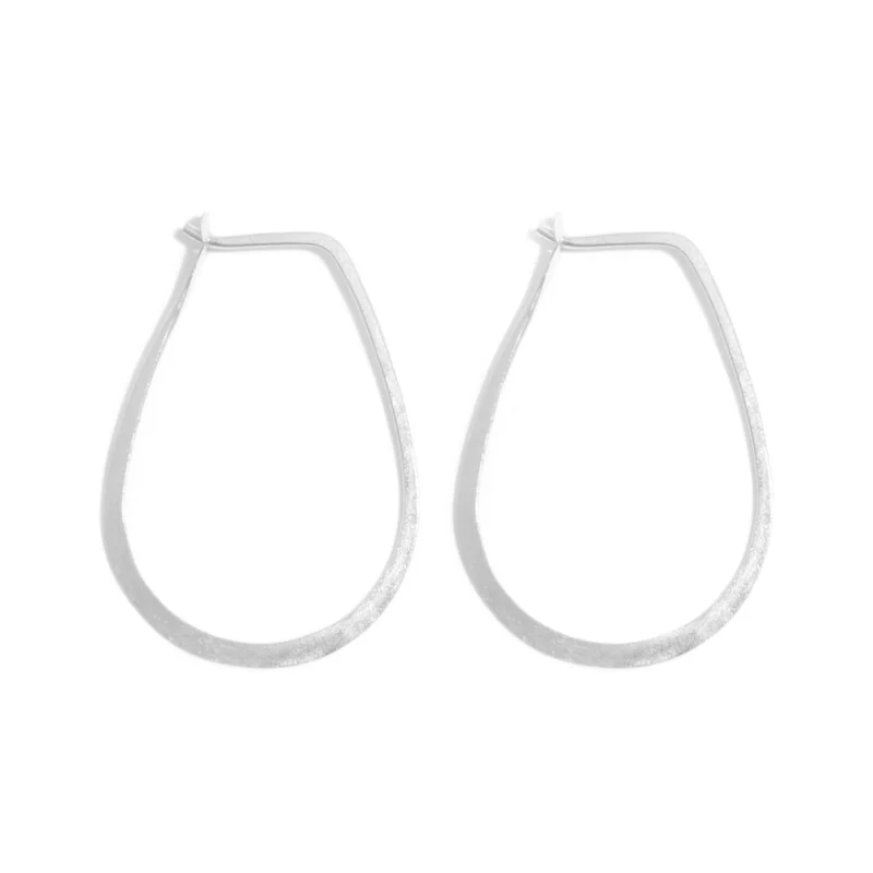 Small Silver Teardrop Hoops