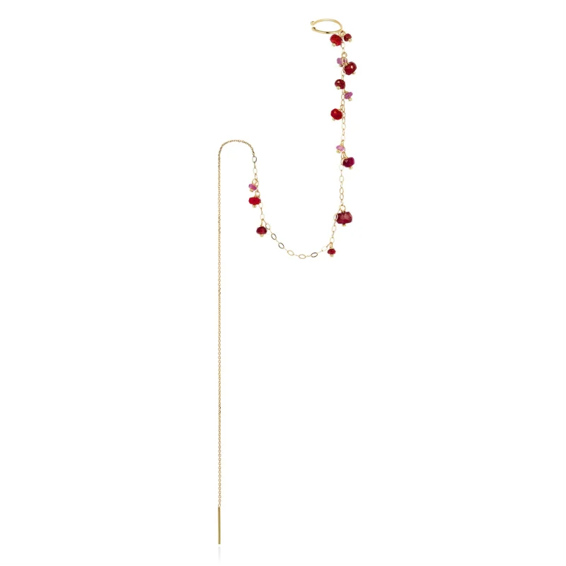 Sale Pogo Punk Ruby Thread Through Cuff Earring