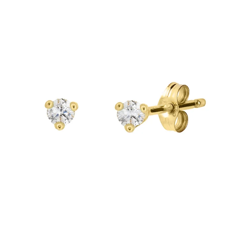 Three Claw Diamond Stud Earrings
