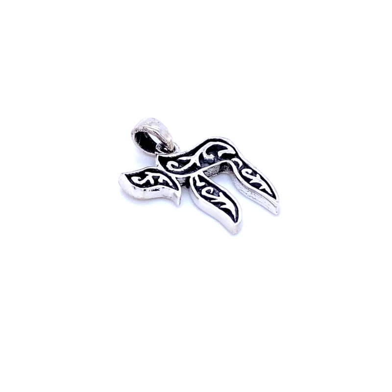 Chai Symbol Pendant with Filigree Design