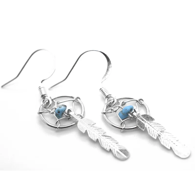 Zuni Turquoise Dreamcatcher Earrings