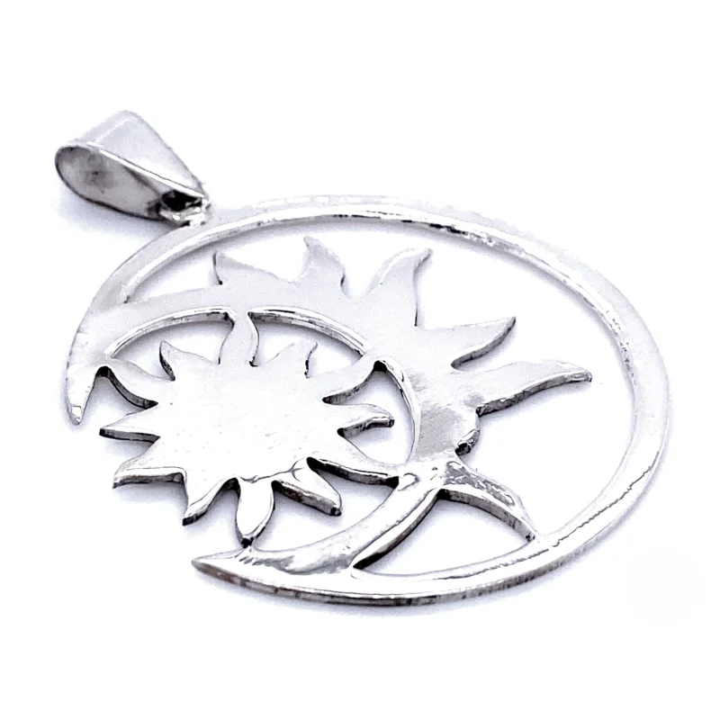 Brilliant Sun in Moon Pendant