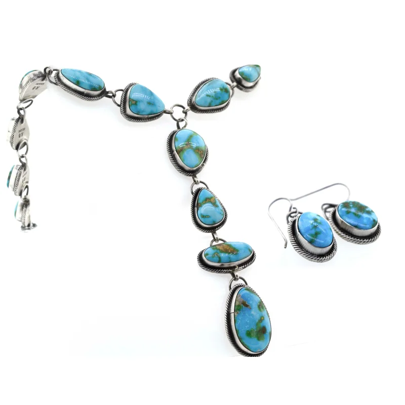Stunning Sonora Gold Lariat Necklace And Earrings Set