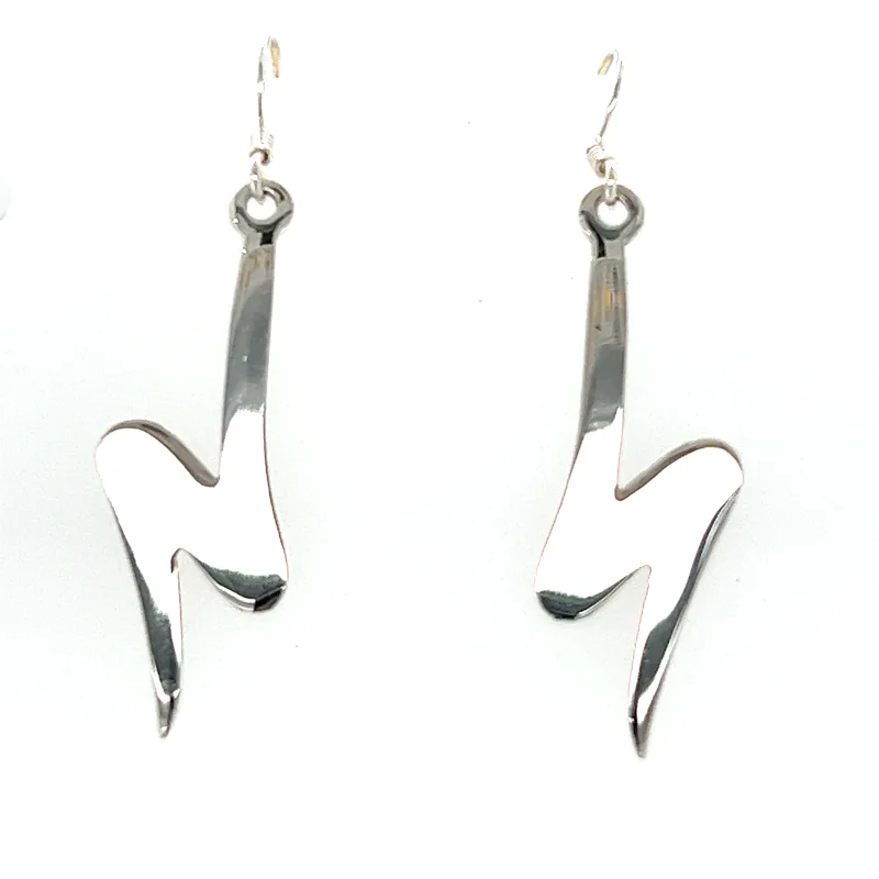 Silver Lightning Bolt Earrings