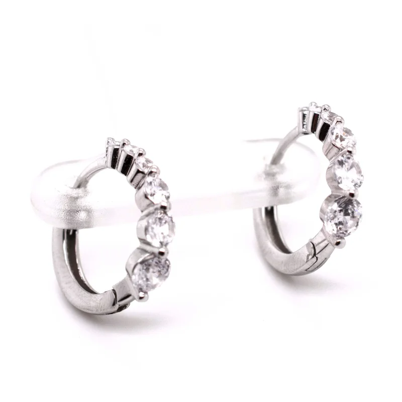 Small Cubic Zirconia Hoops