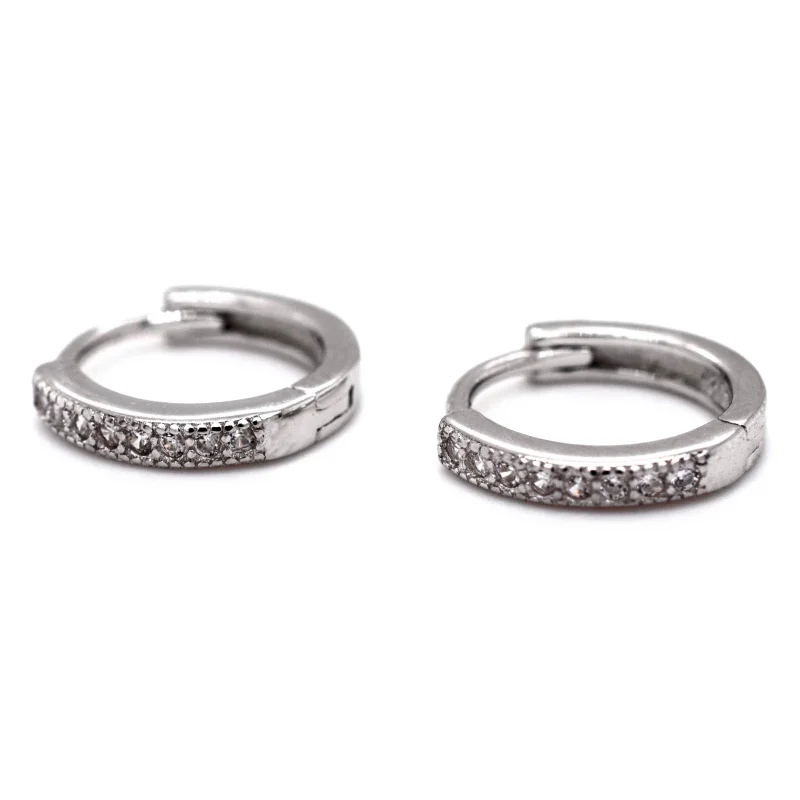 Small Pave Cubic Zirconia Hoops