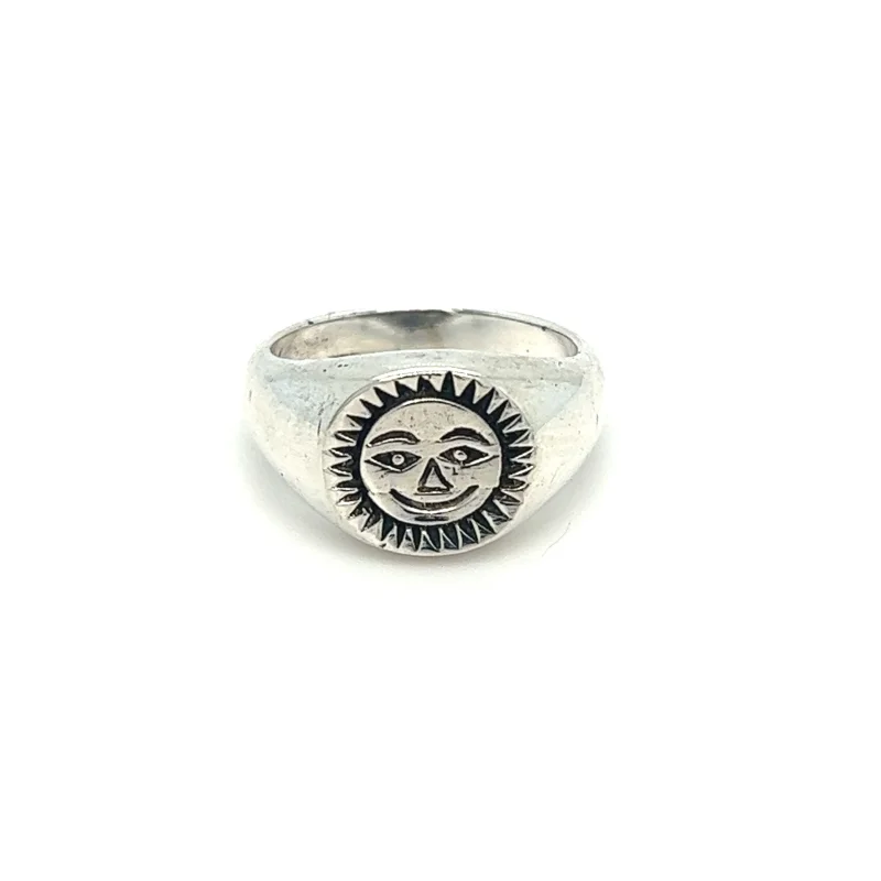 Smiling Sun Signet Ring
