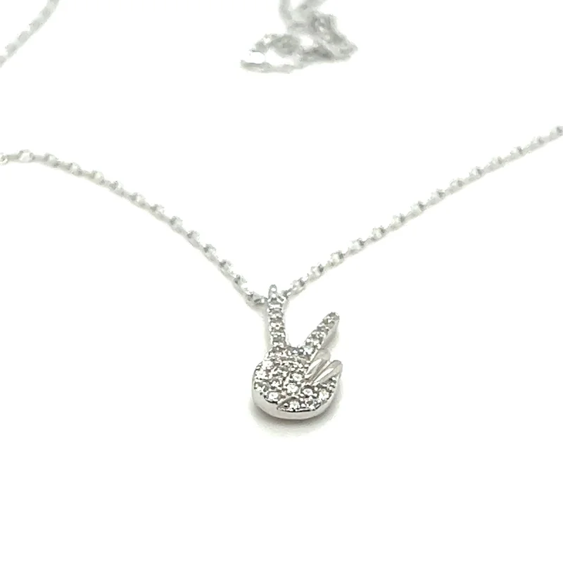Glitzy Peace Sign Necklace