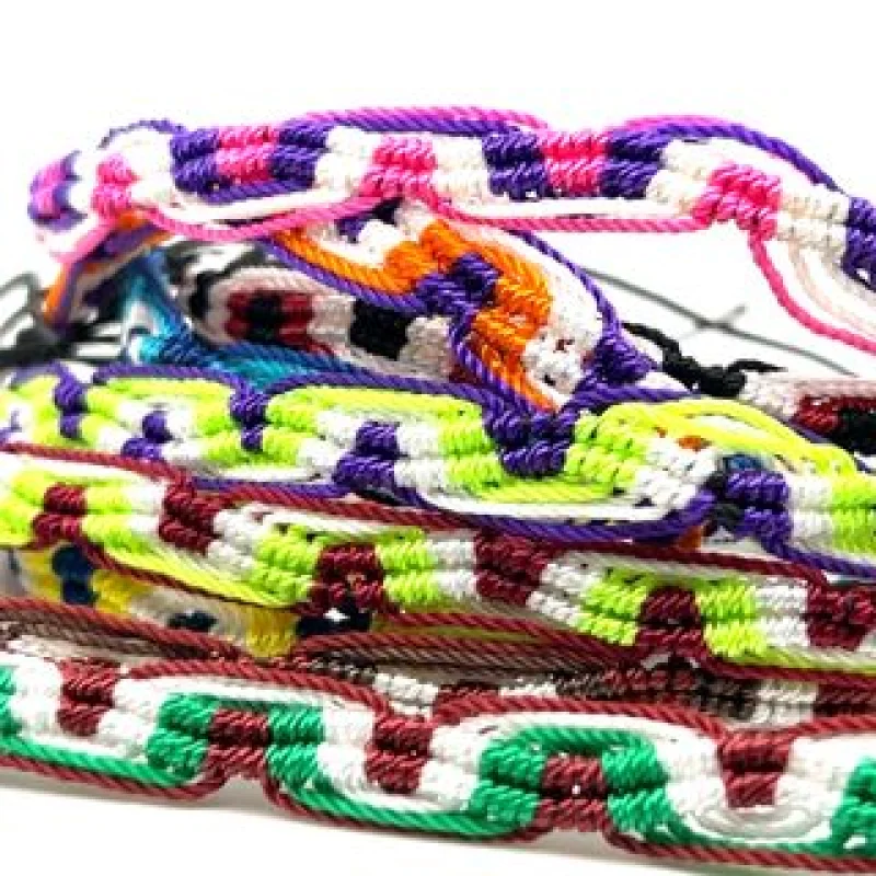 Colorful Friendship Bracelet Navy Yellow White