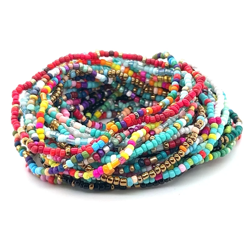 Dainty Beaded Bracelets Teal Pink and White