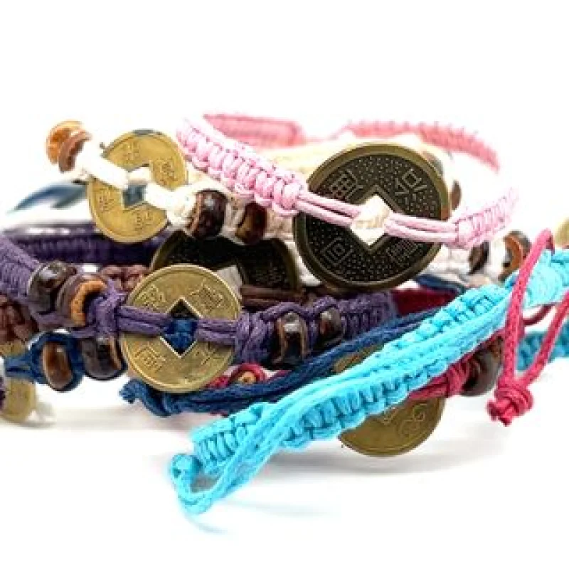 Knotted Coin Bracelet Black