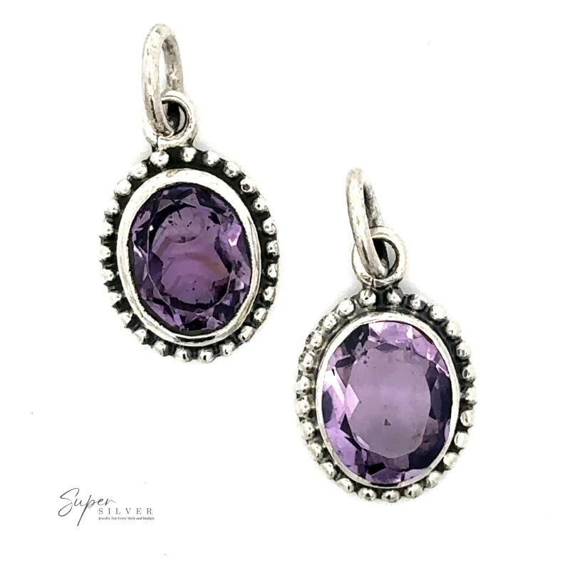 Oval Faceted Amethyst Pendant