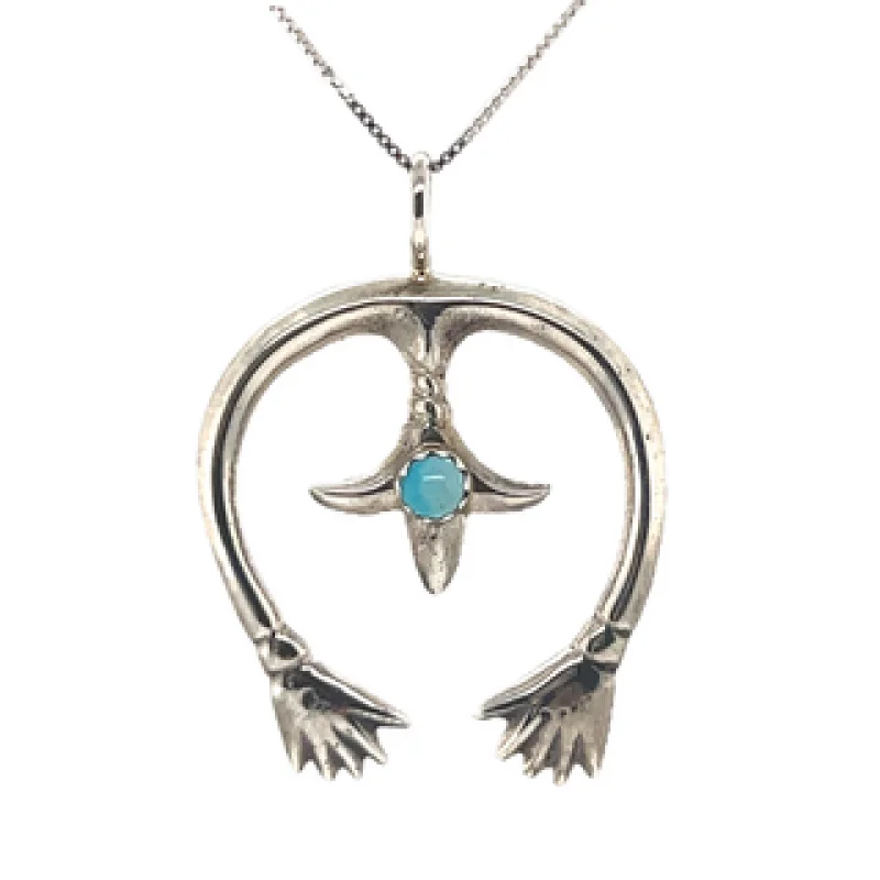 Native American Naja Pendant With Turquoise