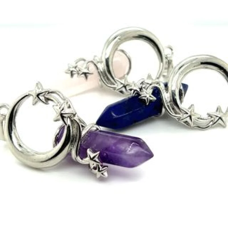 Moon and Stars Crystal Pendant