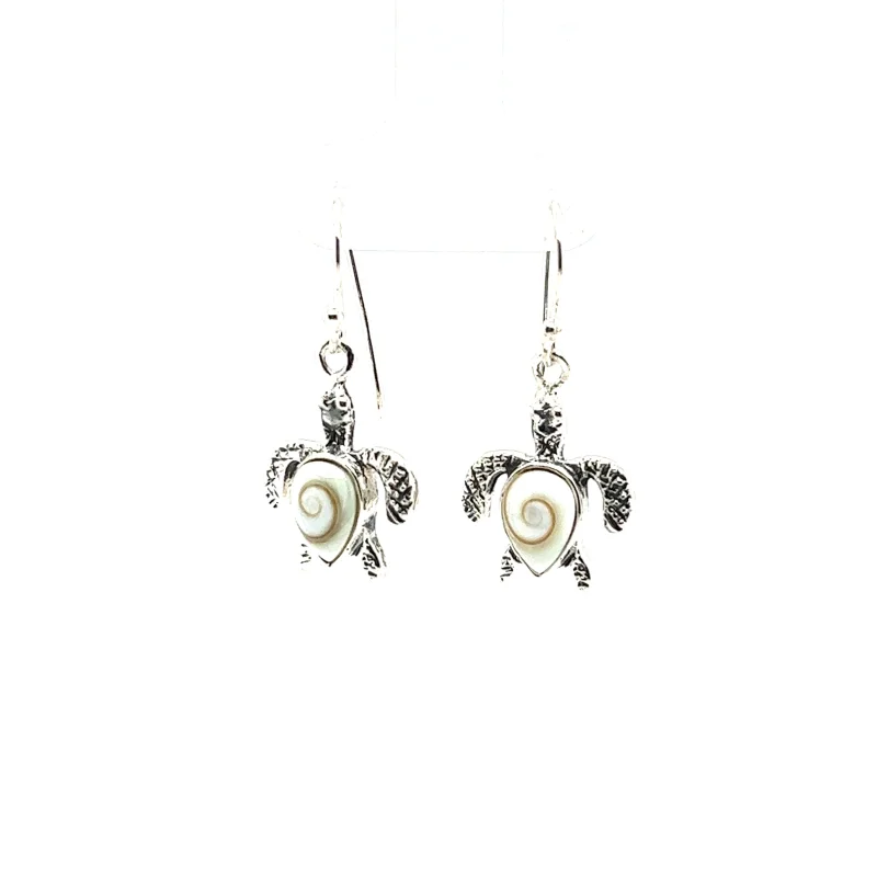 Sea Turtle Earrings with Shiva Shell
