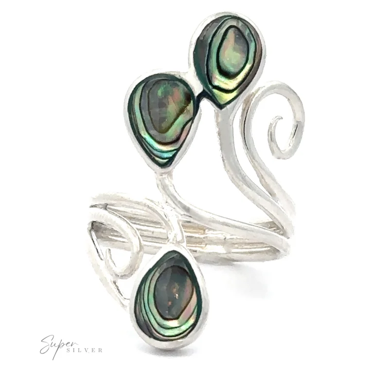 Swirl Freeform Abalone Ring