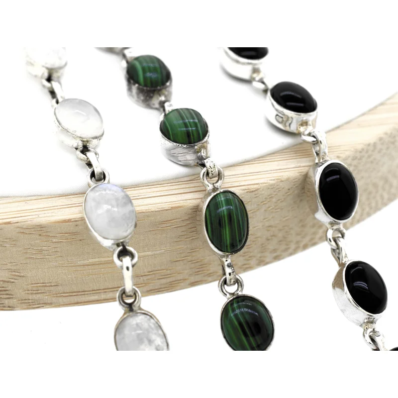 Simple Oval Gemstone Bracelet