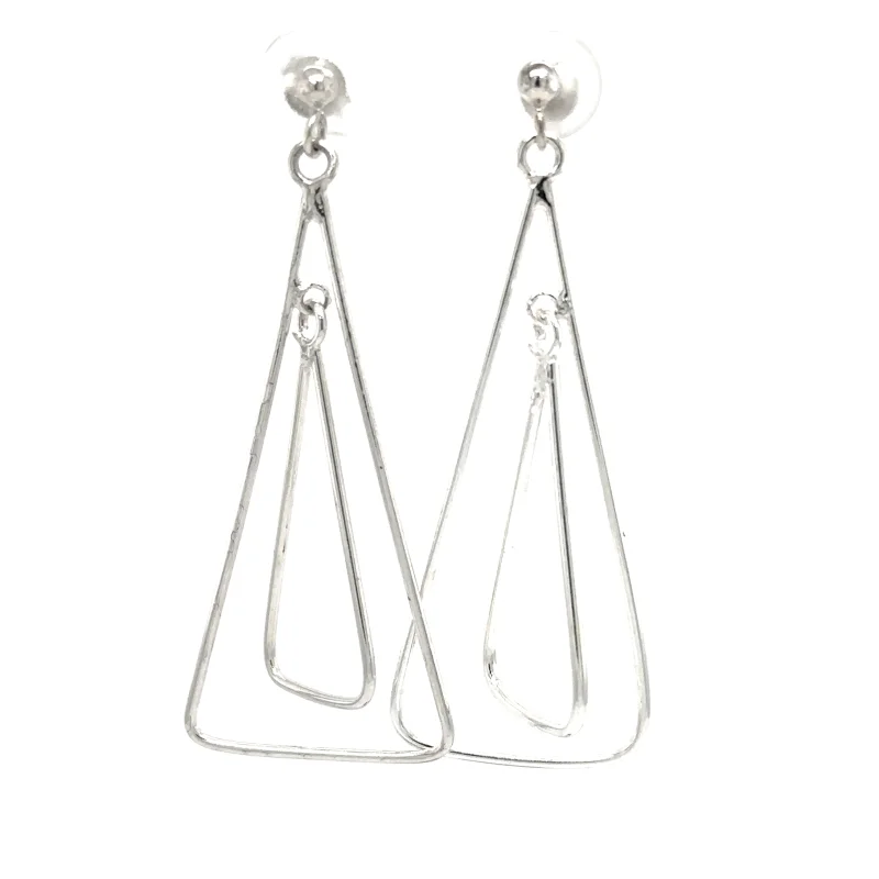 Simple Nesting Triangle Drop Post Earrings