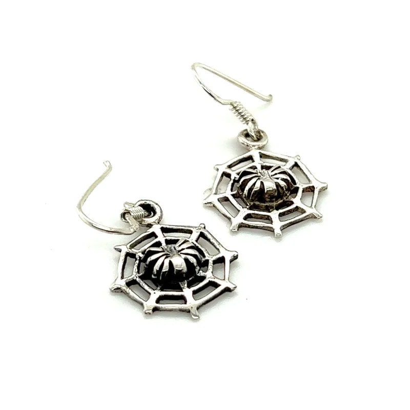 Spider in Web Earrings
