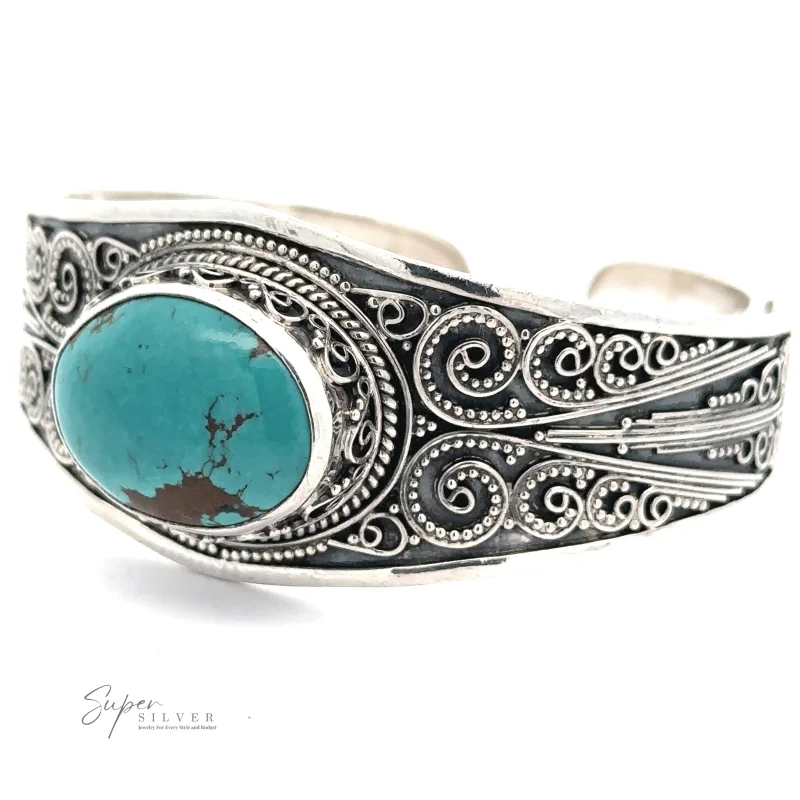 Genuine Turquoise Bali Cuff Bracelet