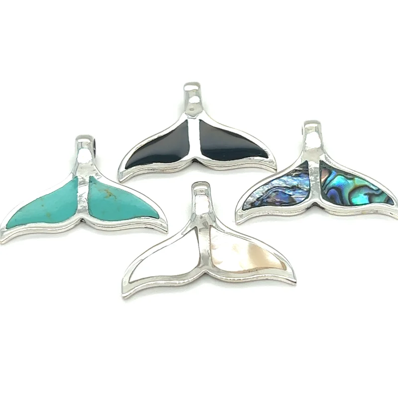 Inlay Whale Tail Pendants