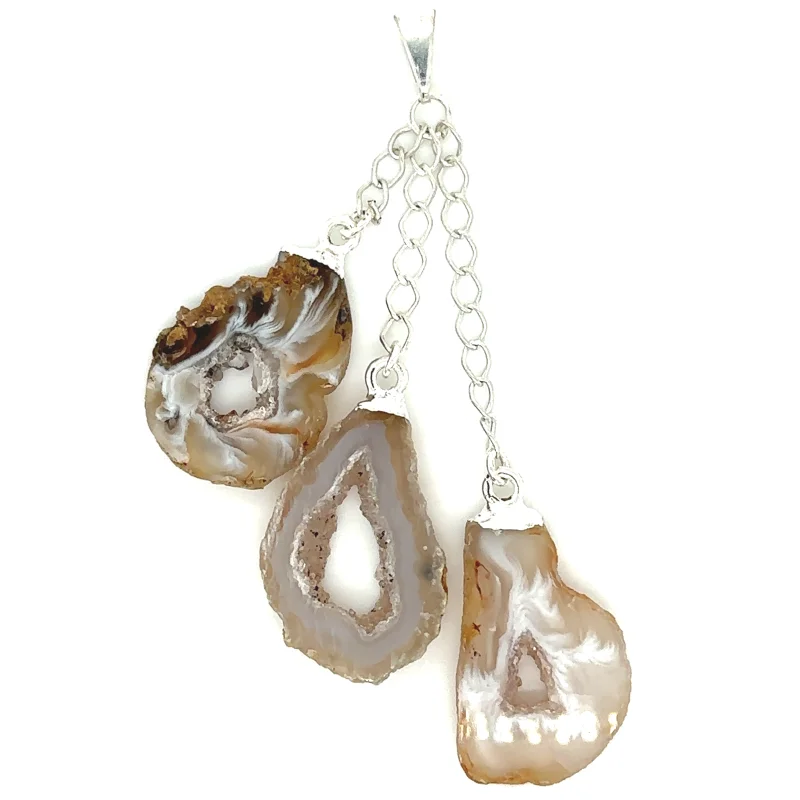 Pendant with Three Hanging Geodes