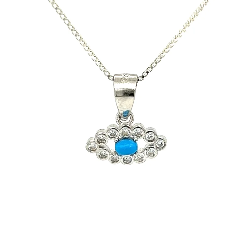CZ and Turquoise Outlined Eye Charm