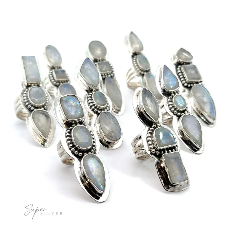 Statement Faceted Moonstone Rings