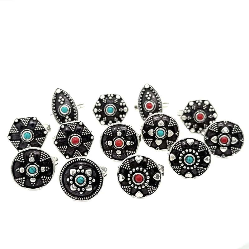 Tibetan-Style Rings with Small Stones