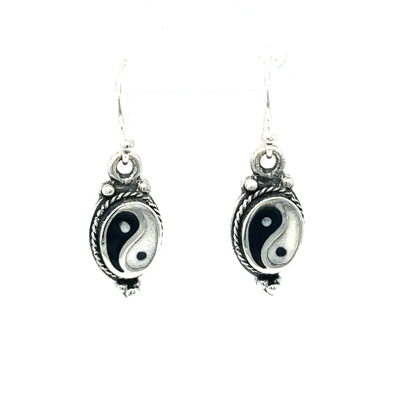 Yin-Yang Earrings with Rope Border