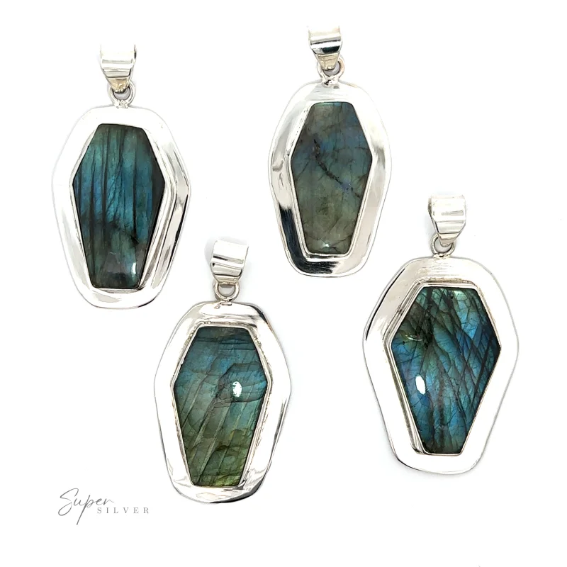 Labradorite Coffin Pendant